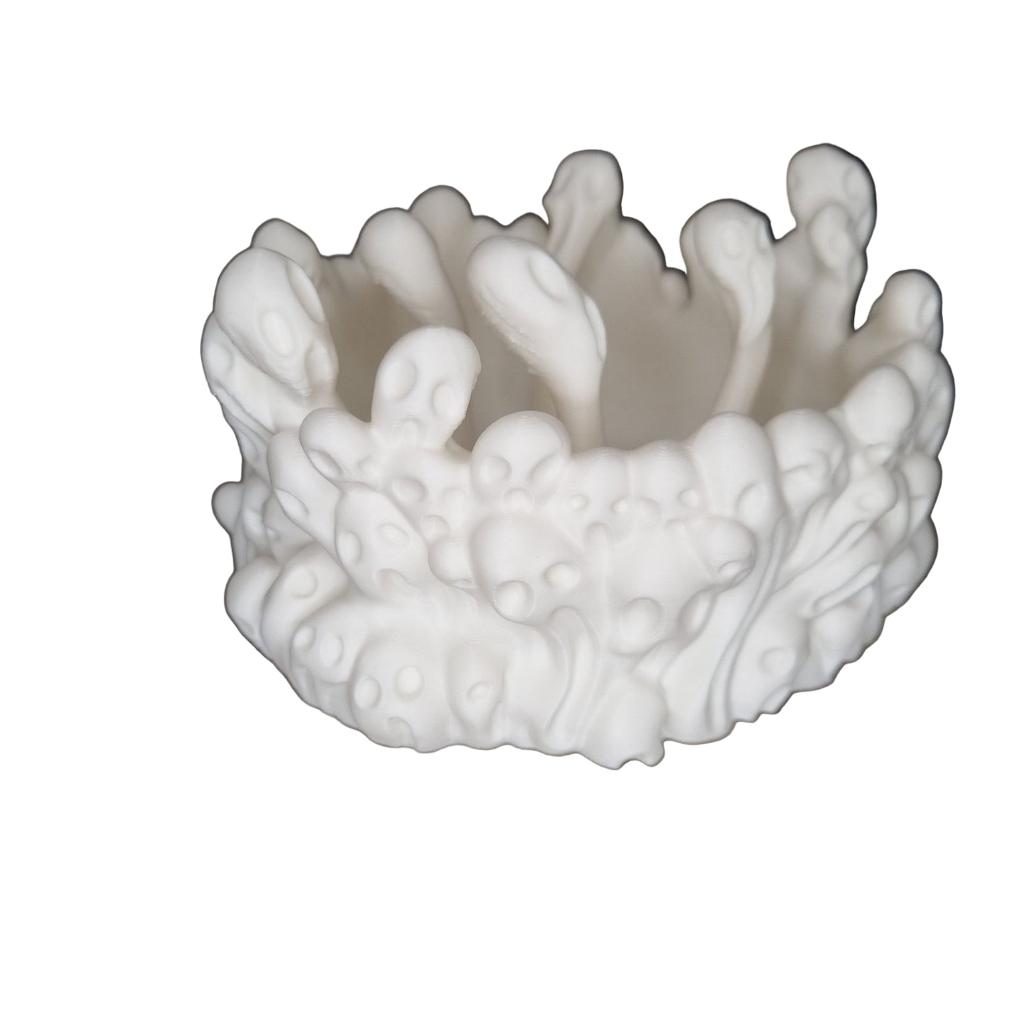 White halloween candy bowl. 3d printed bowl with ghost and soul theme