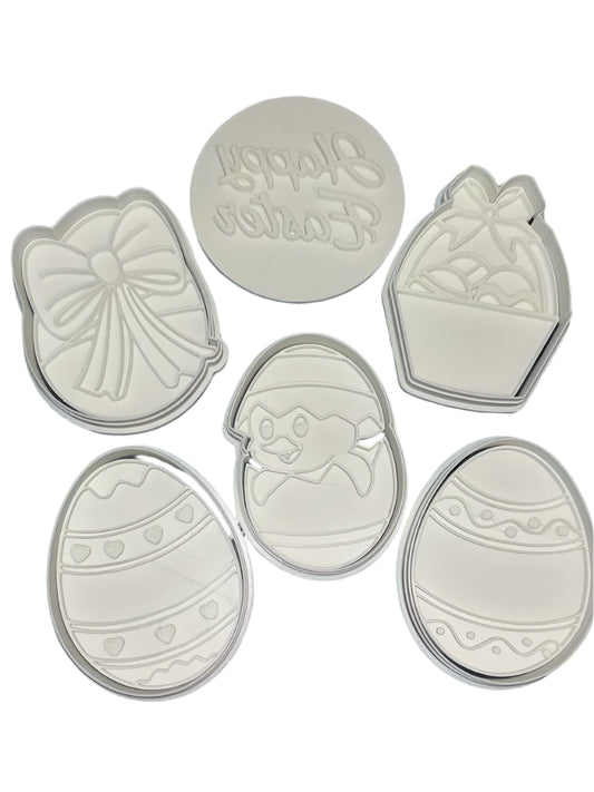 Cookie Cutters and Stamp Set, blue background