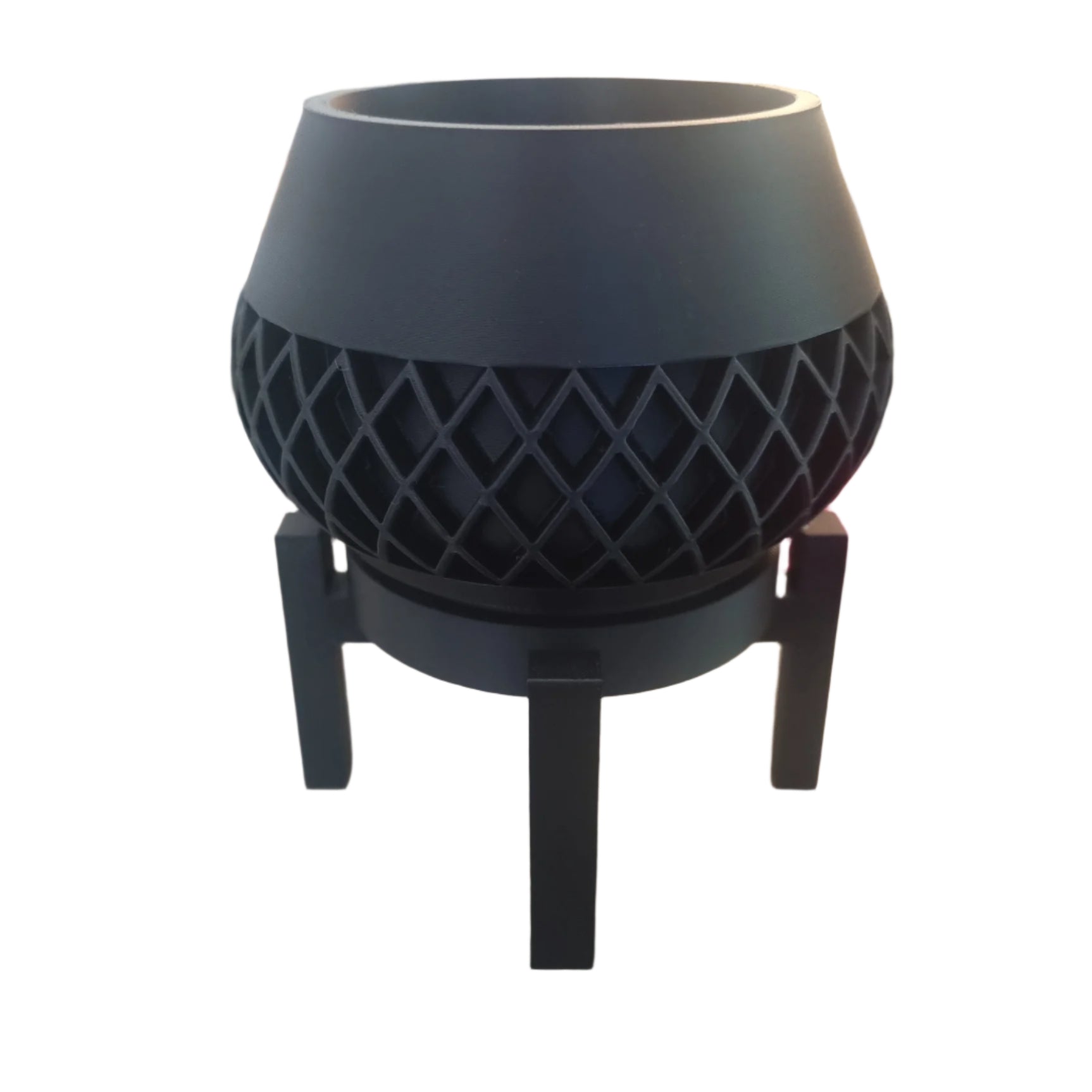 Desk Planter Lattice Black Front