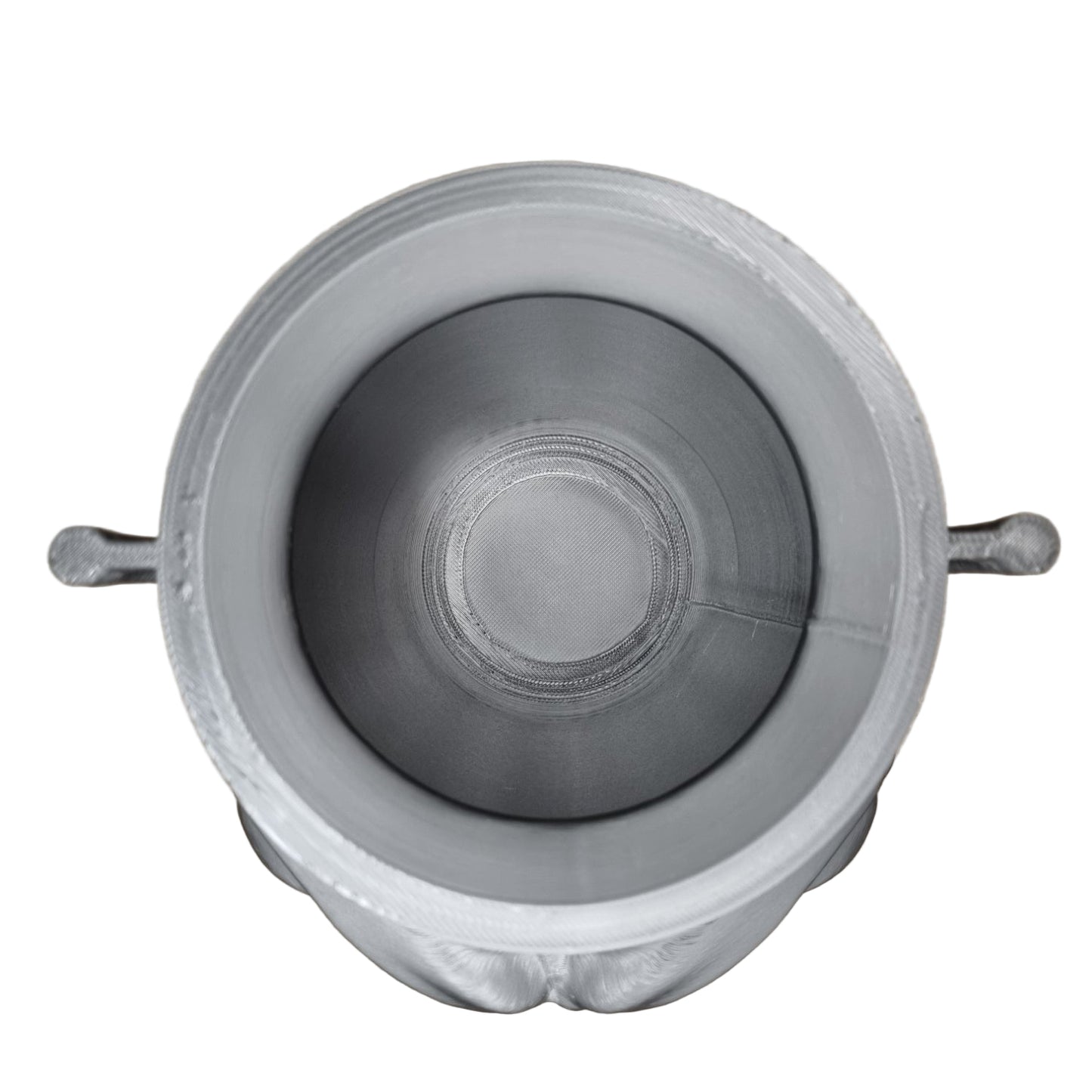 black and white halloween pot with scary face. sweet holder