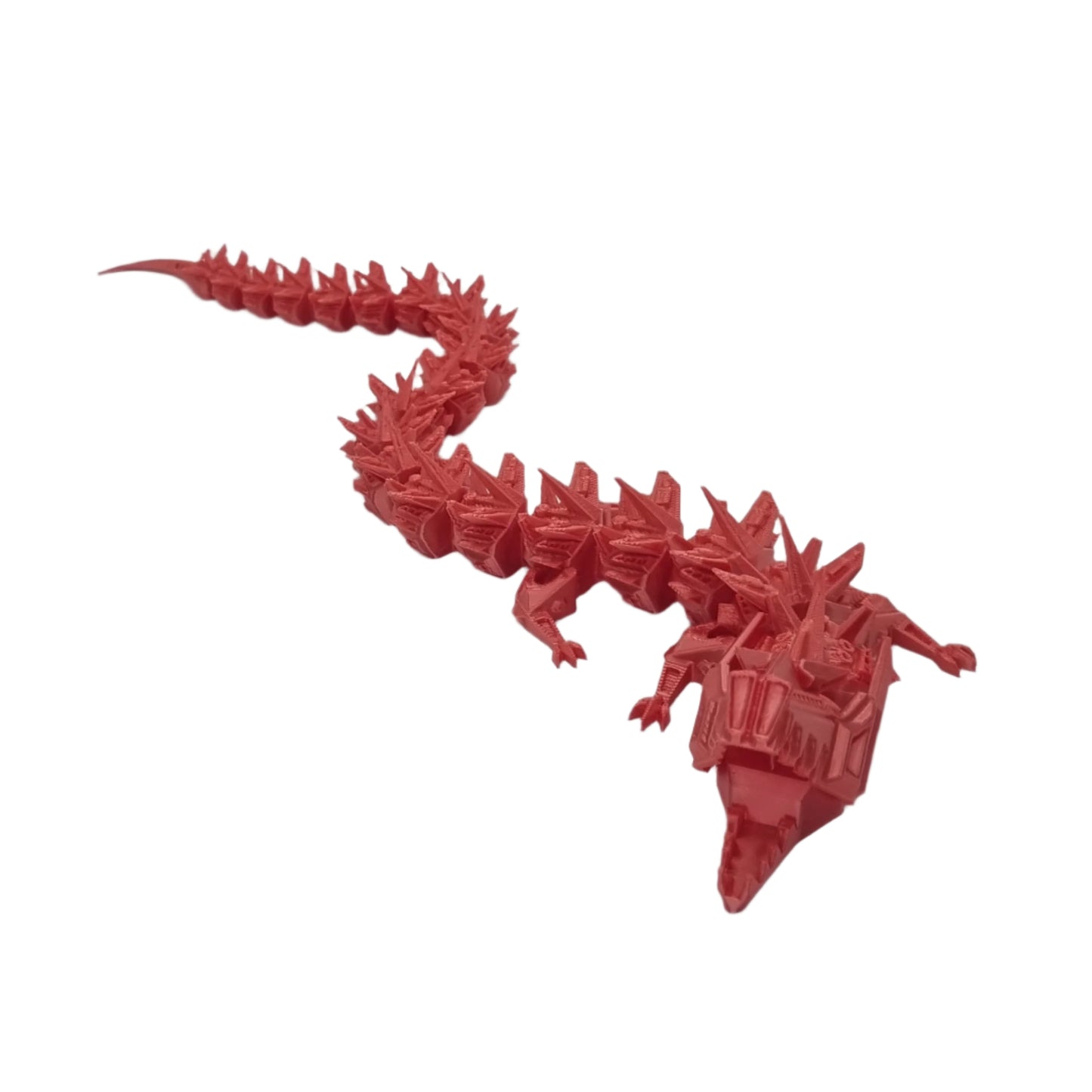 Horned dragon, coral pink, twisted