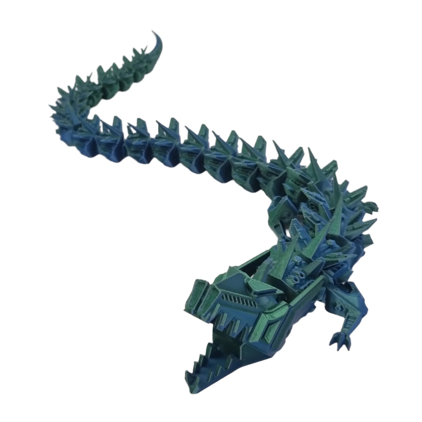 Horned dragon, holly green, twisted