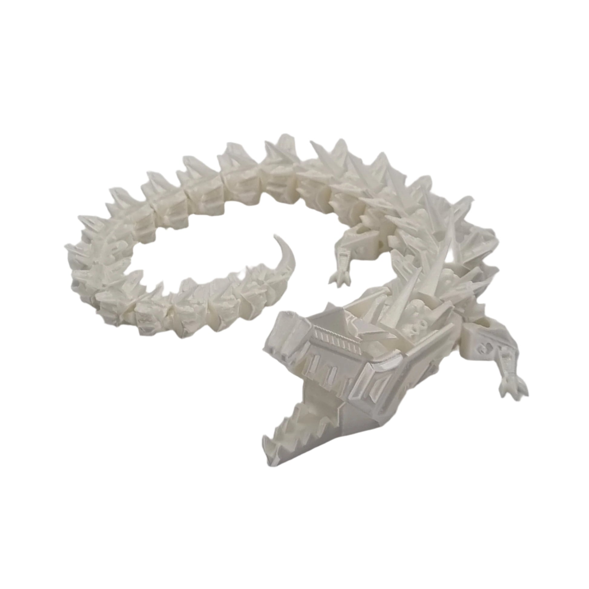 Horned dragon, silk white