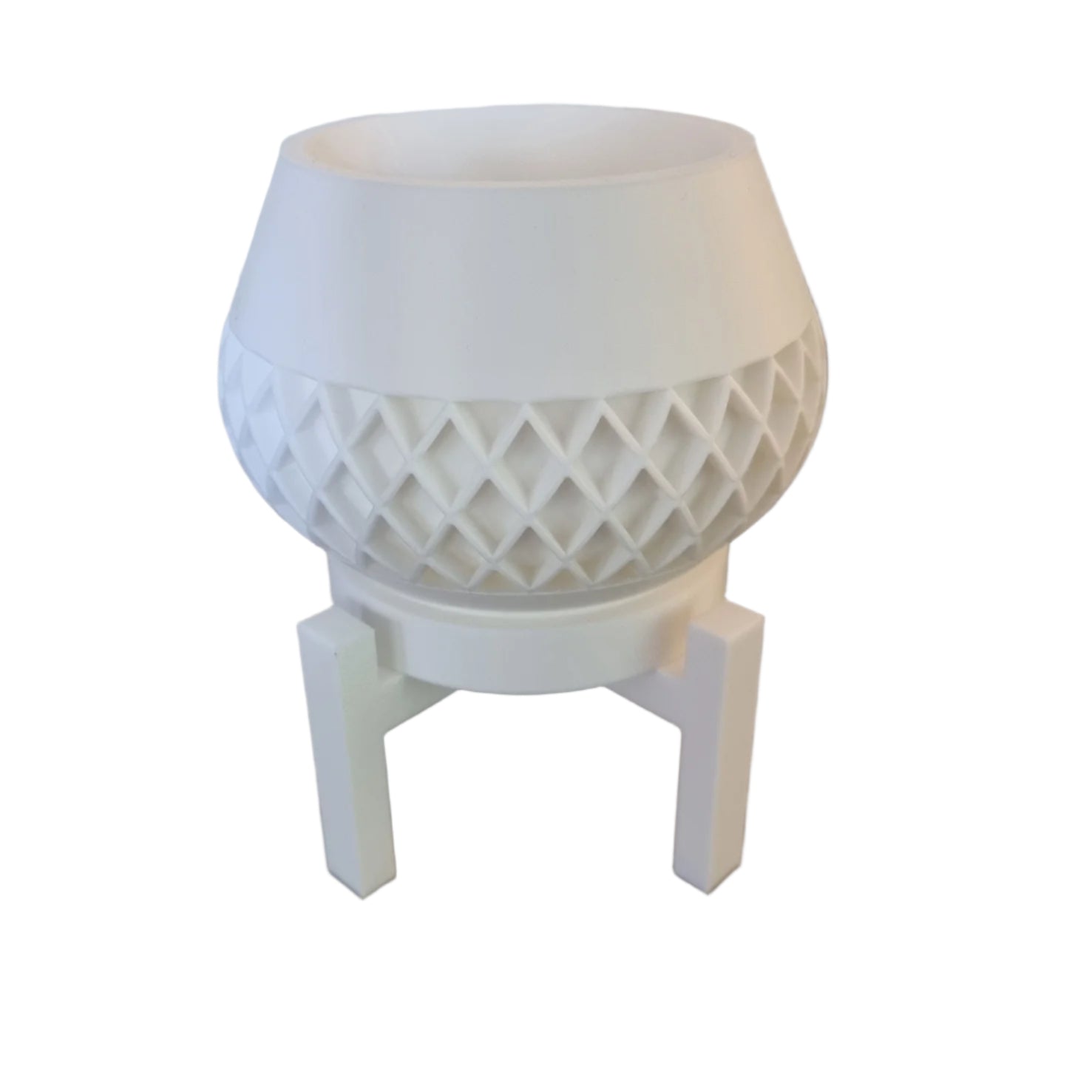 LatticeLift Planter, white, front view