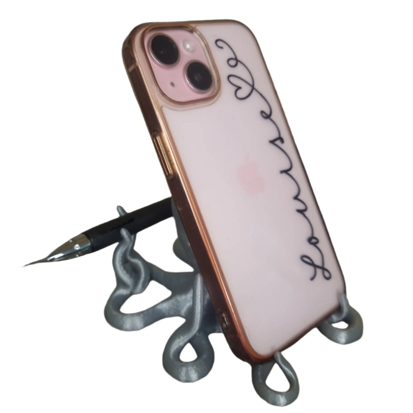 OctoGrip Pro front view demo phone and pen holder