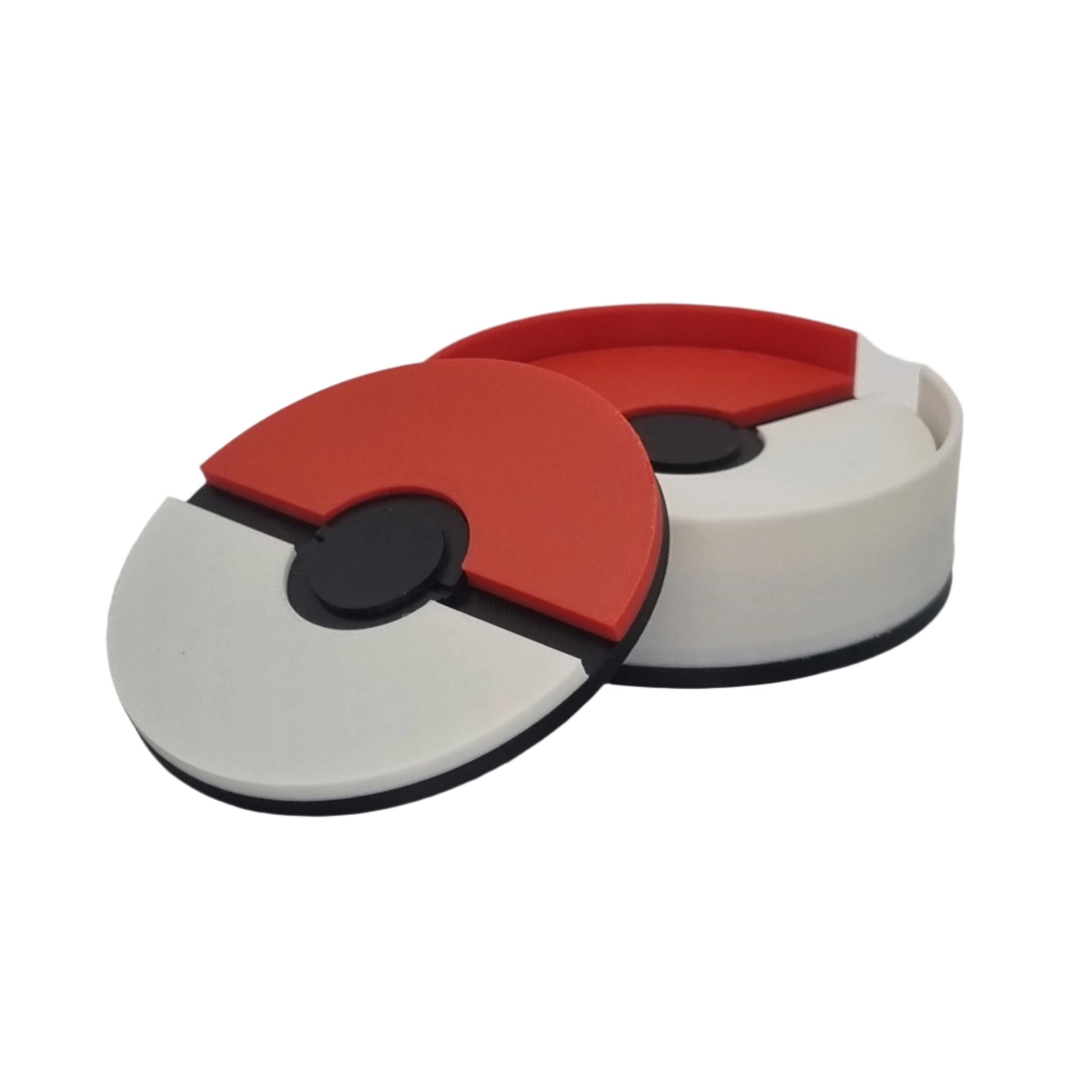 Pokemon coasters + holder, front view
