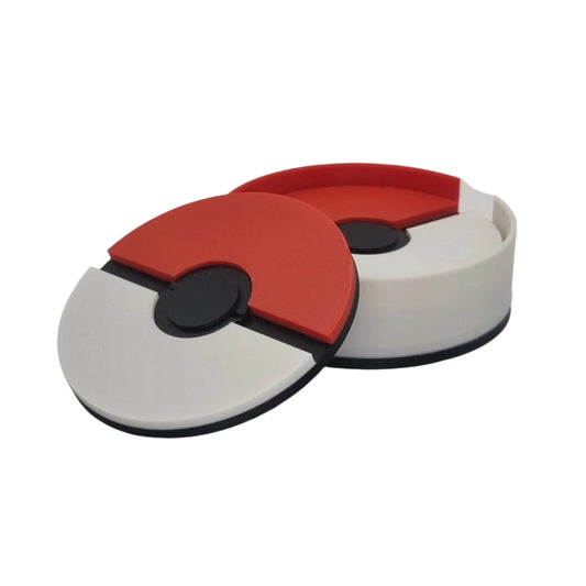 Pokemon coasters + holder, front view