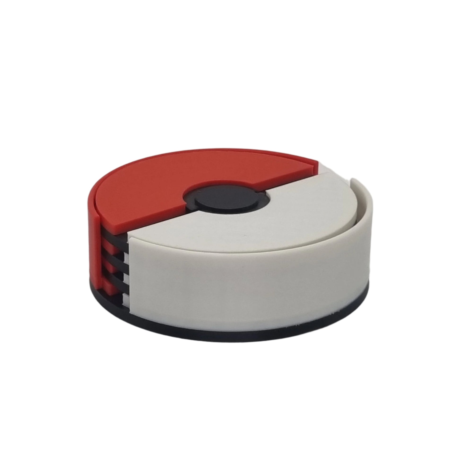 Pokemon coasters + holder, front view, white background