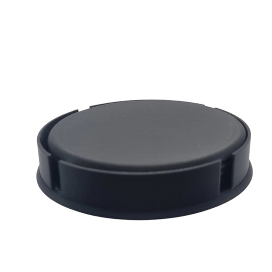 Set of 5 Drinks Coasters with Holder, black, front view