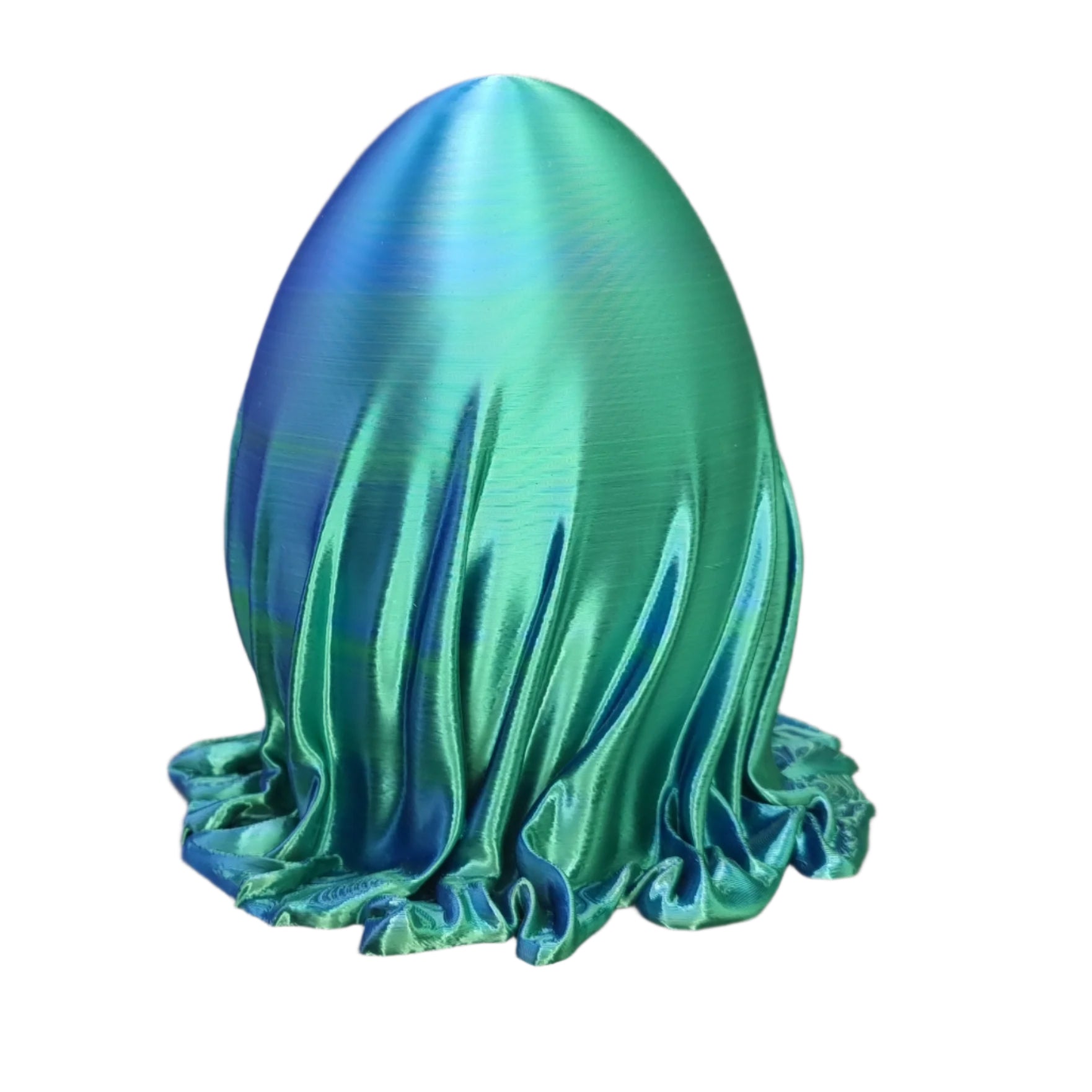 Silk sheet gift egg, black background