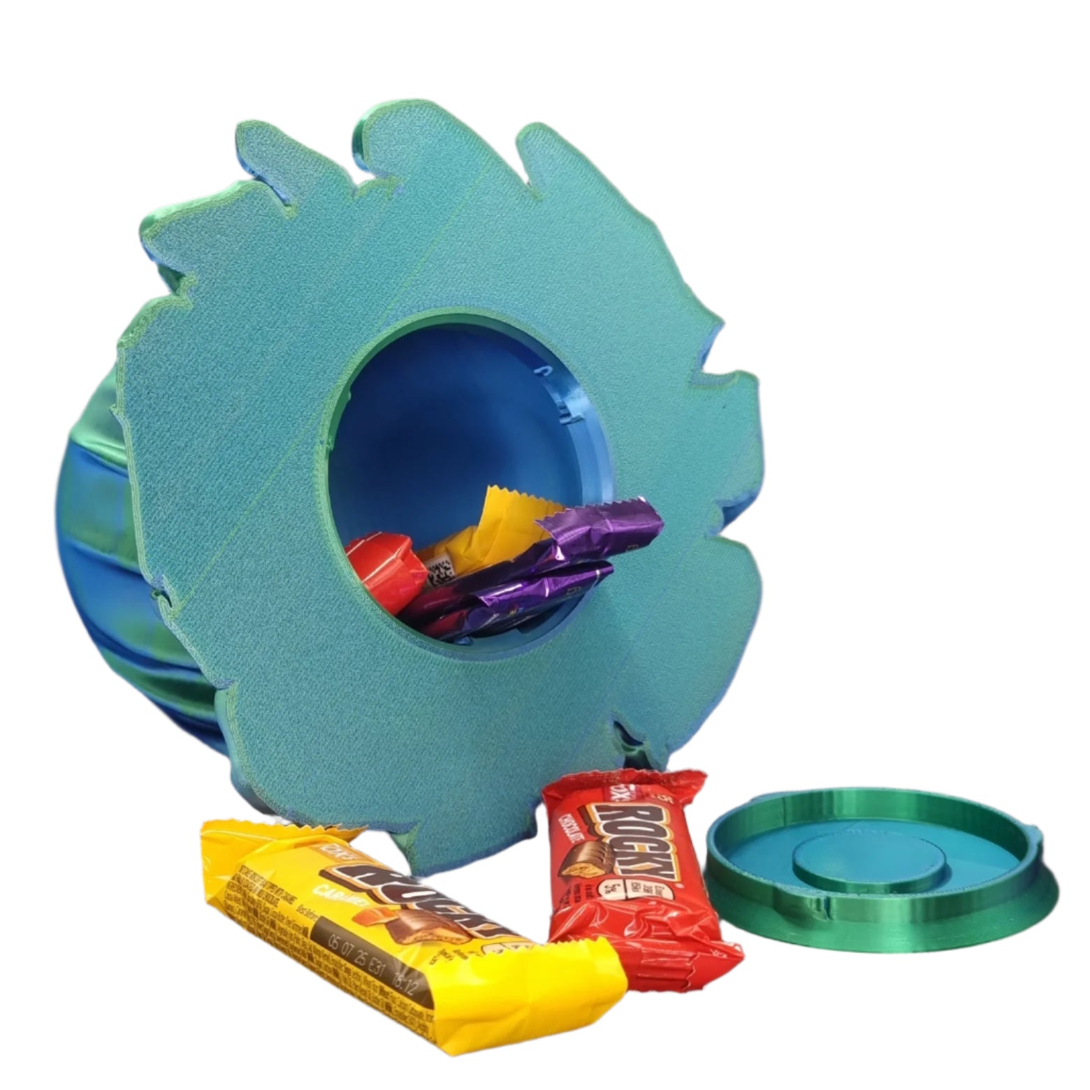 Silk sheet gift egg, filled, black background