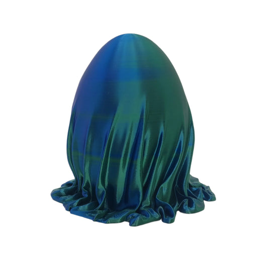 Silk sheet gift egg, front view
