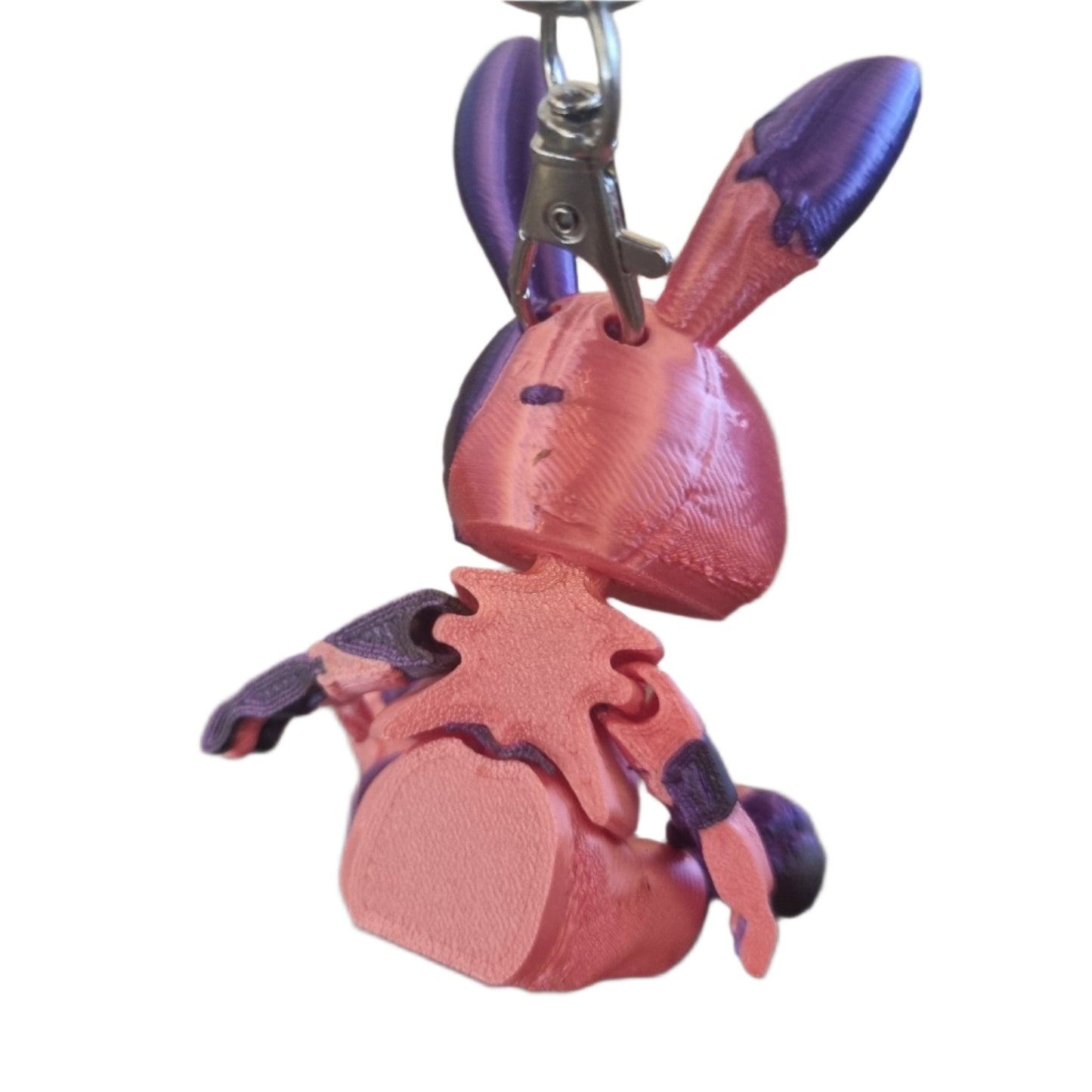 Stitchy the articulated rabbit keyring back view