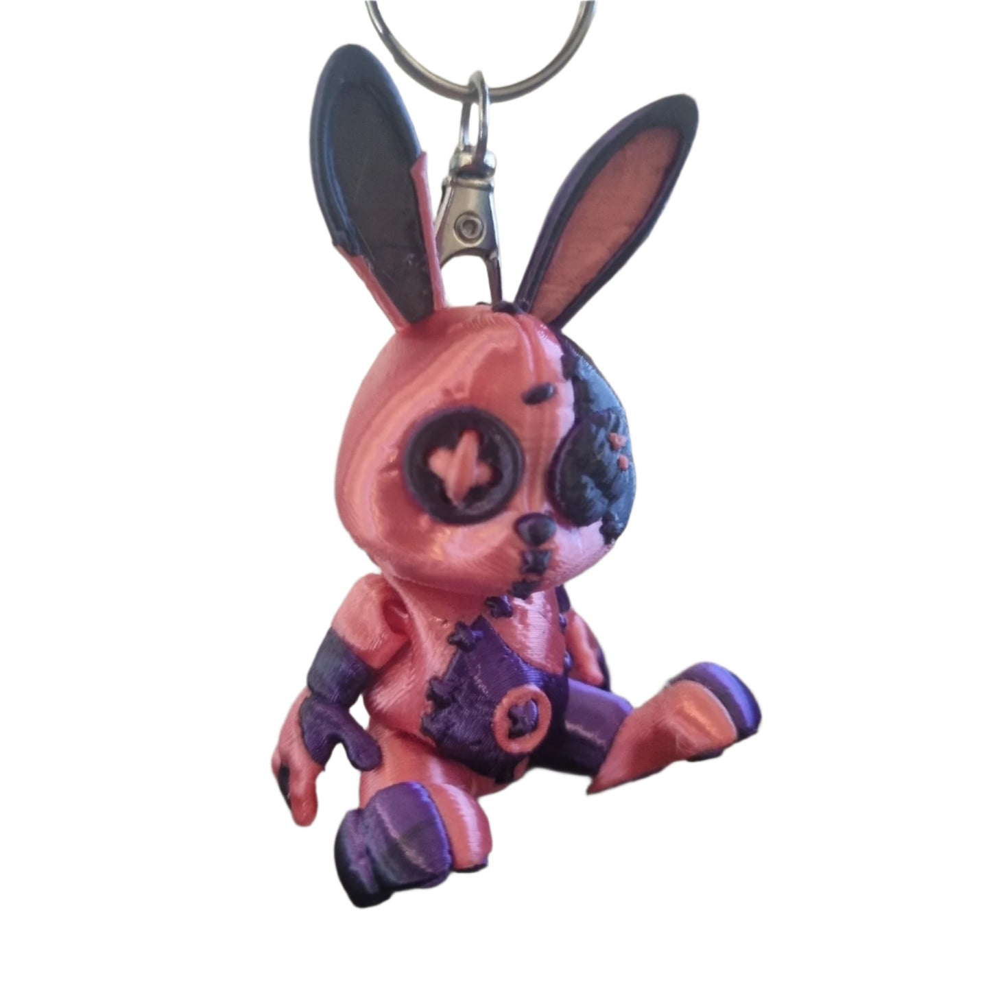 Stitchy the articulated rabbit keyring front view
