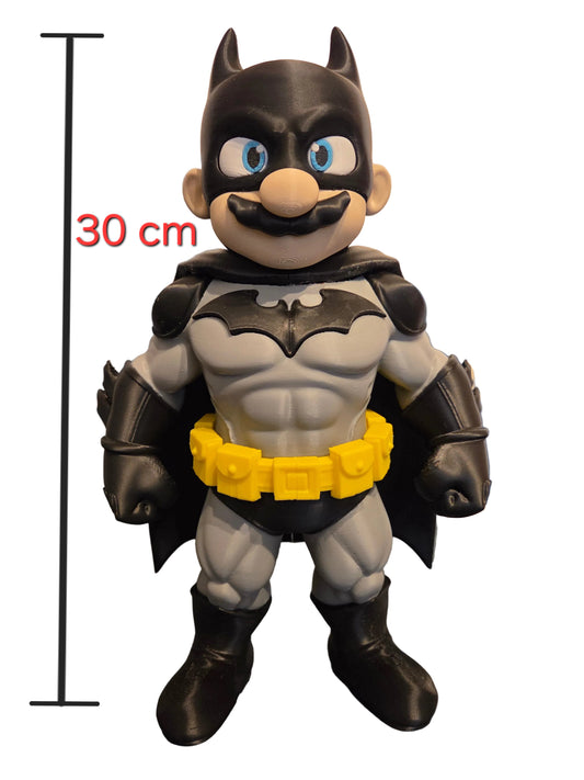 Mario x Batman Mashup 30cm Figure - Fan Art Mash Up Crossover Collectible