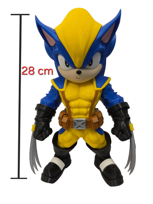 Sonic x Wolverine Mashup 3D Printed Figure - Soniverine 29cm Tall Collectible Statue