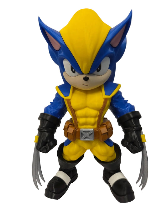 Sonic x Wolverine Mashup 3D Printed Figure - Soniverine 29cm Tall Collectible Statue