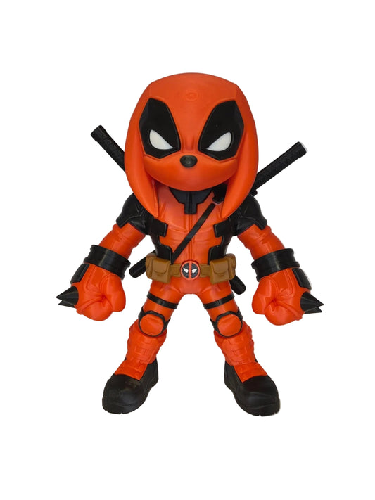 Knuckles x Deadpool Mashup 3D Printed Figure - 28cm Sonic x Marvel Collectible Statue