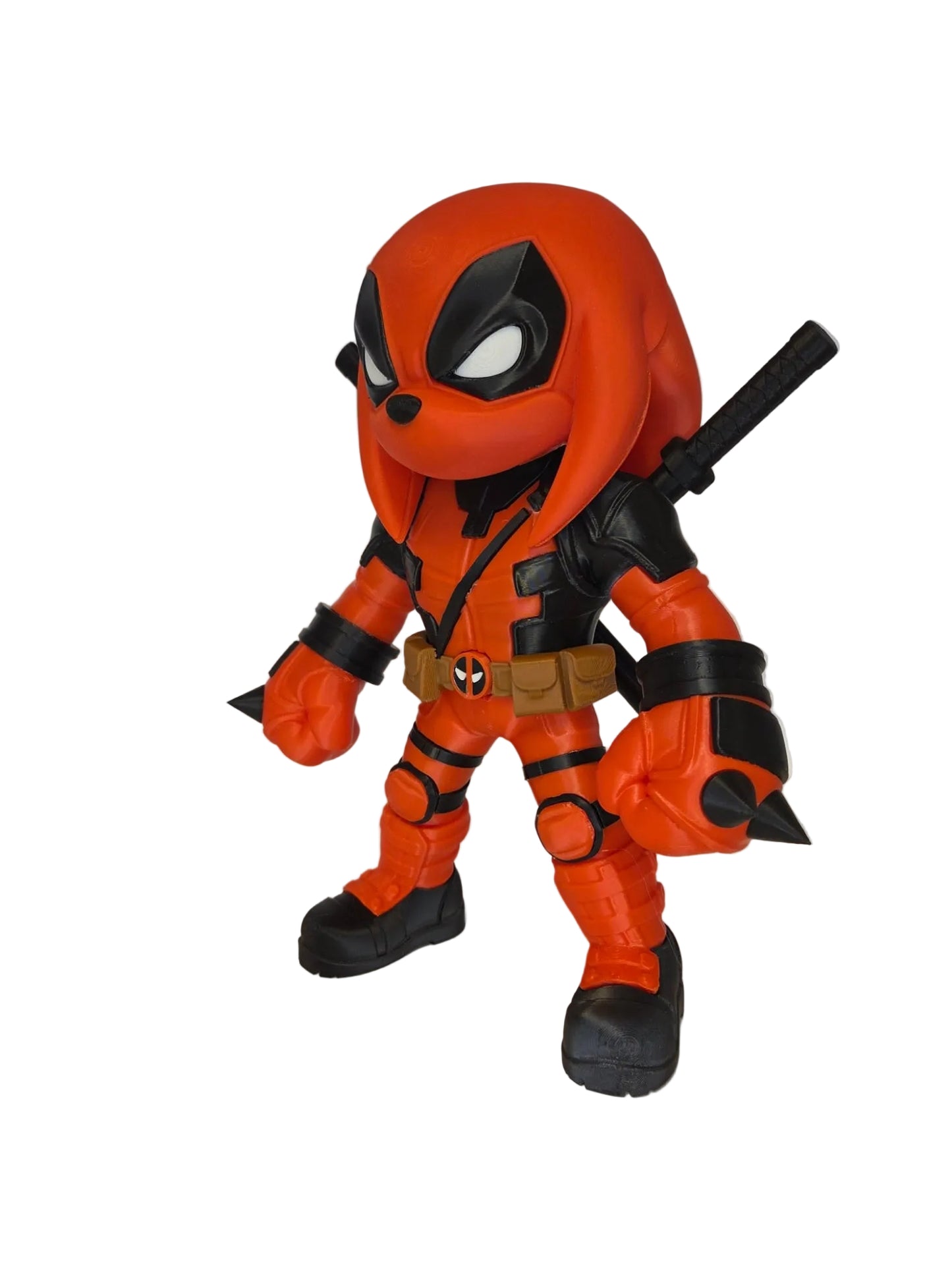 Knuckles x Deadpool Mashup 3D Printed Figure - 28cm Sonic x Marvel Collectible Statue