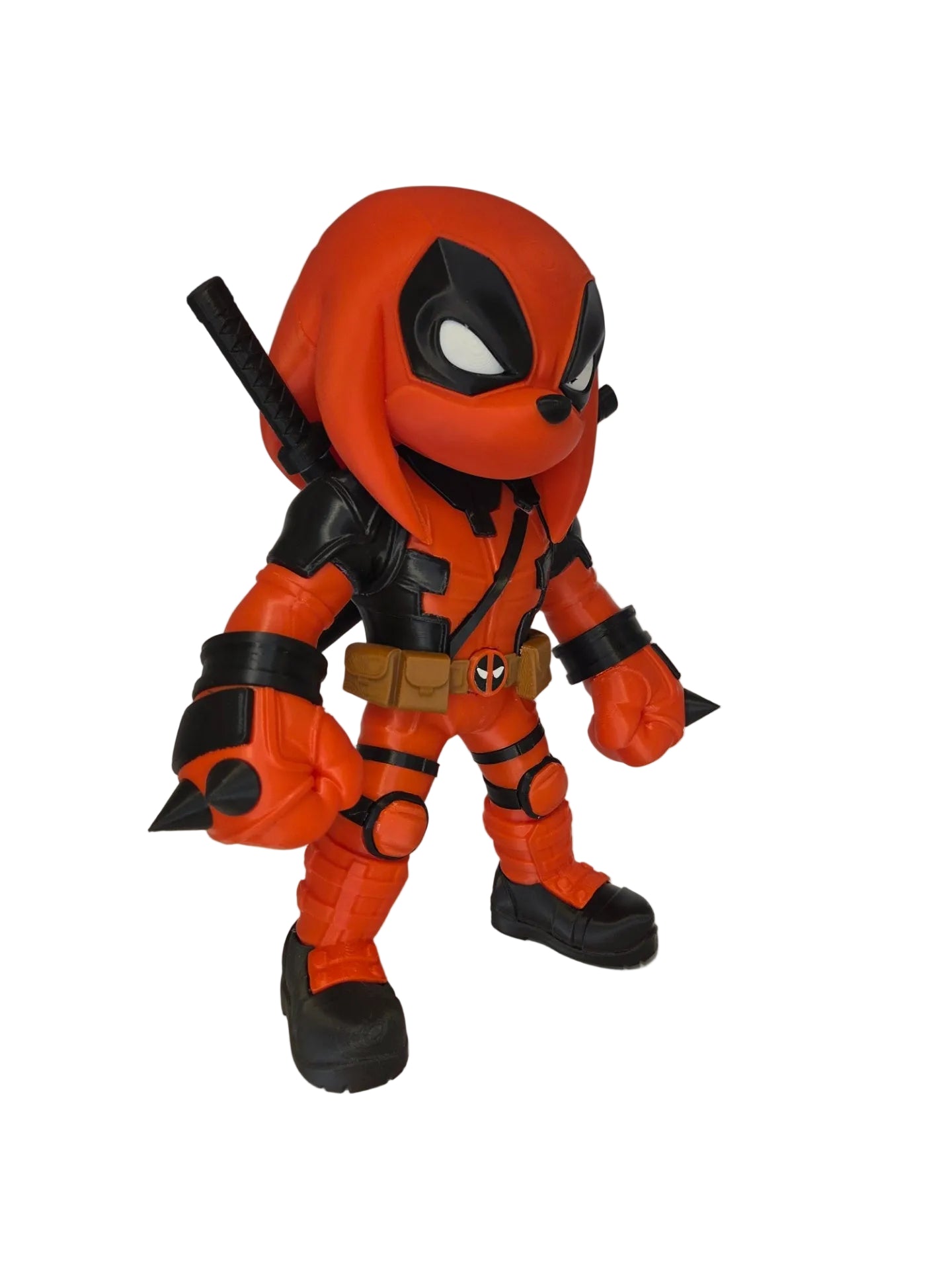 Knuckles x Deadpool Mashup 3D Printed Figure - 28cm Sonic x Marvel Collectible Statue