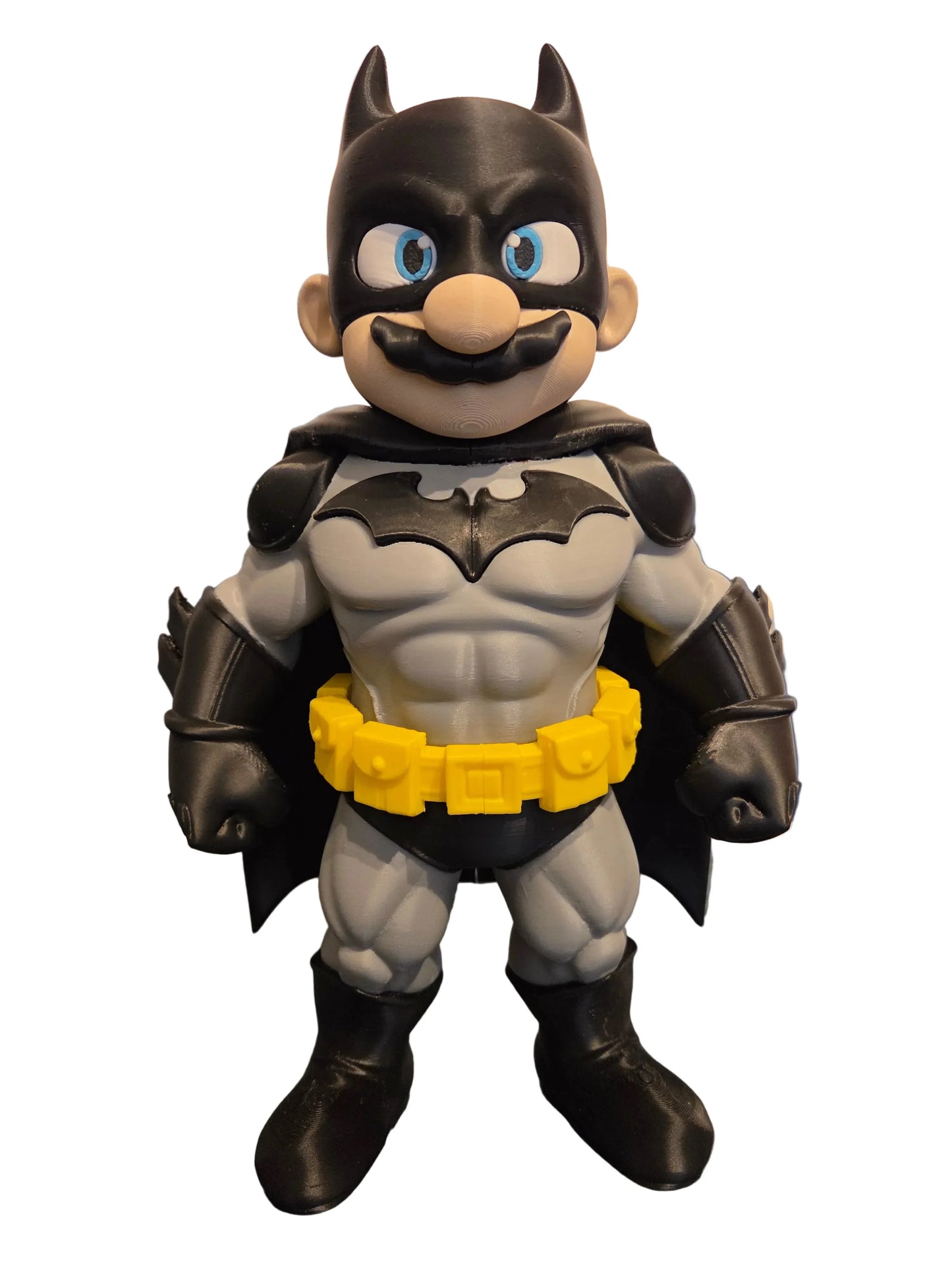 Mario x Batman Mashup 30cm Figure - Fan Art Mash Up Crossover Collectible - TailoredPrints
