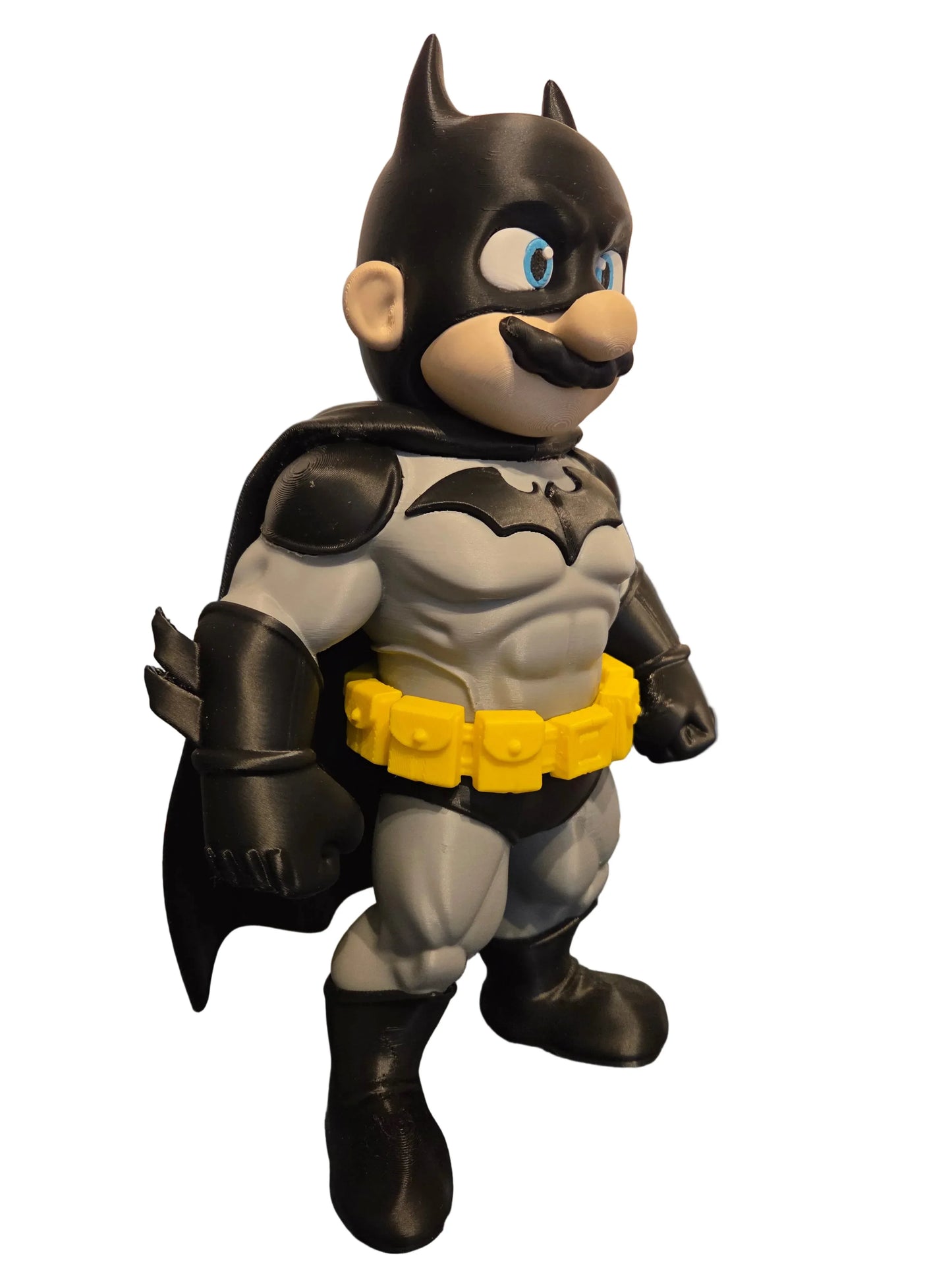 Mario x Batman Mashup 30cm Figure - Fan Art Mash Up Crossover Collectible - TailoredPrints