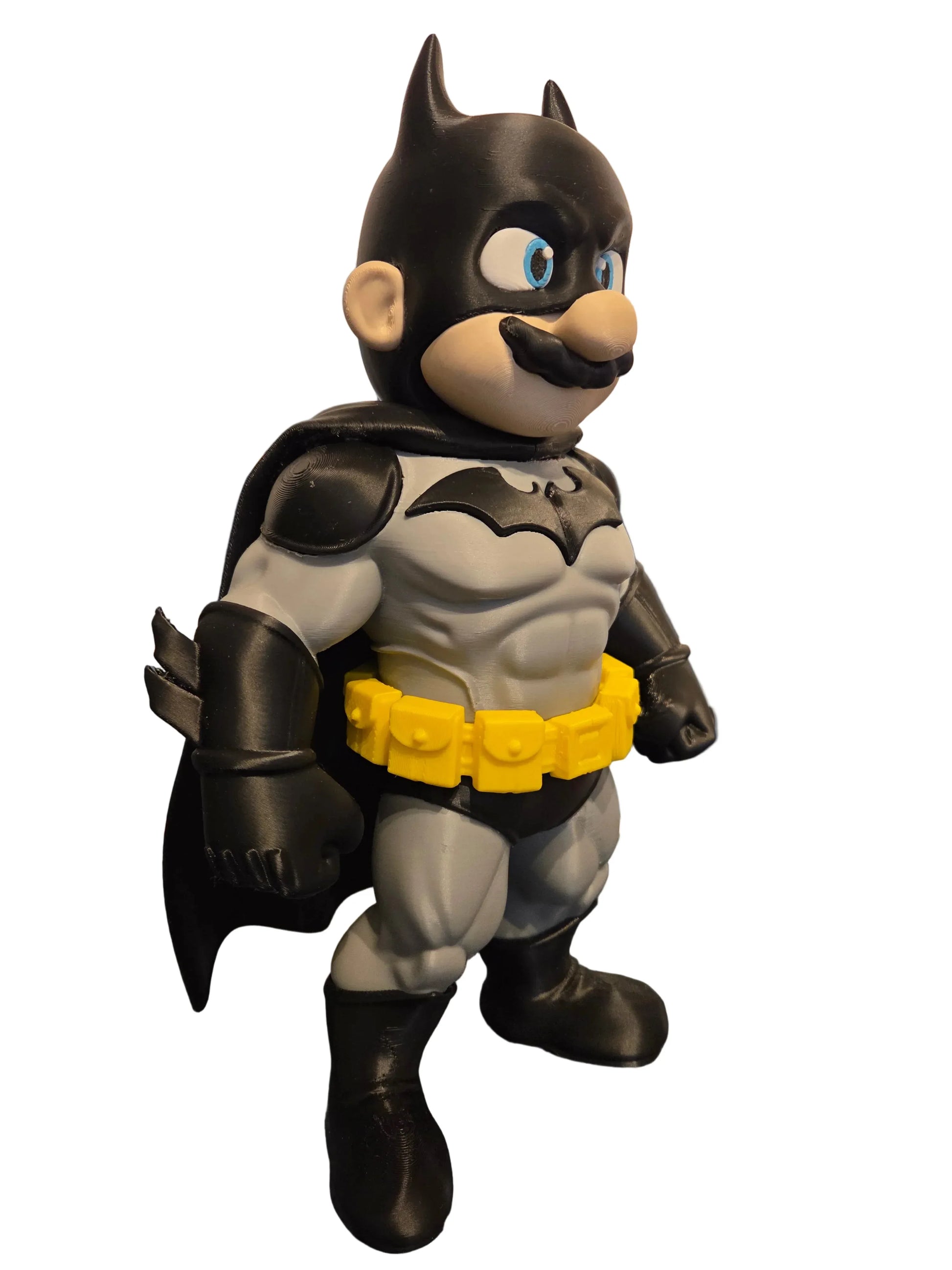 Mario x Batman Mashup 30cm Figure - Fan Art Mash Up Crossover Collectible - TailoredPrints