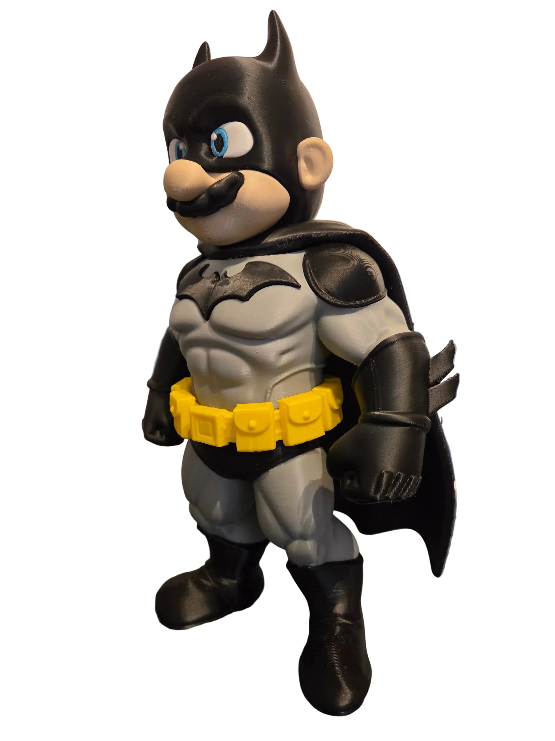Mario x Batman Mashup 30cm Figure - Fan Art Mash Up Crossover Collectible - TailoredPrints