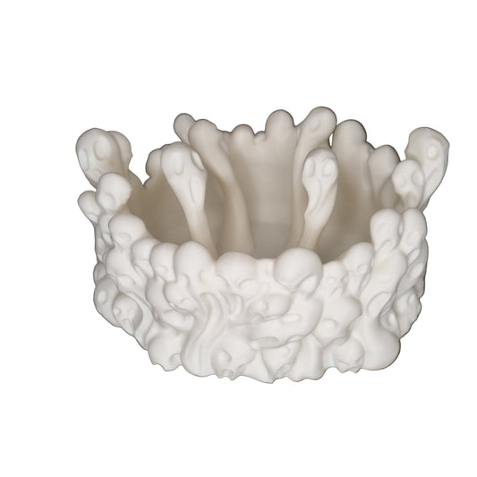whiite soul themed bowl for halloween home decor