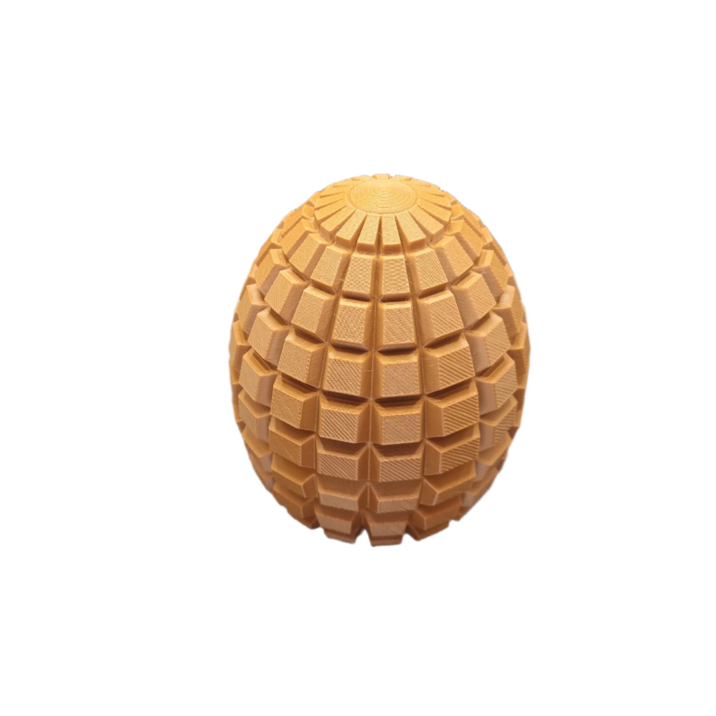 Choco block gift egg, top view, black background