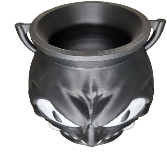 Black and white Halloween spooky cauldron candy pot 