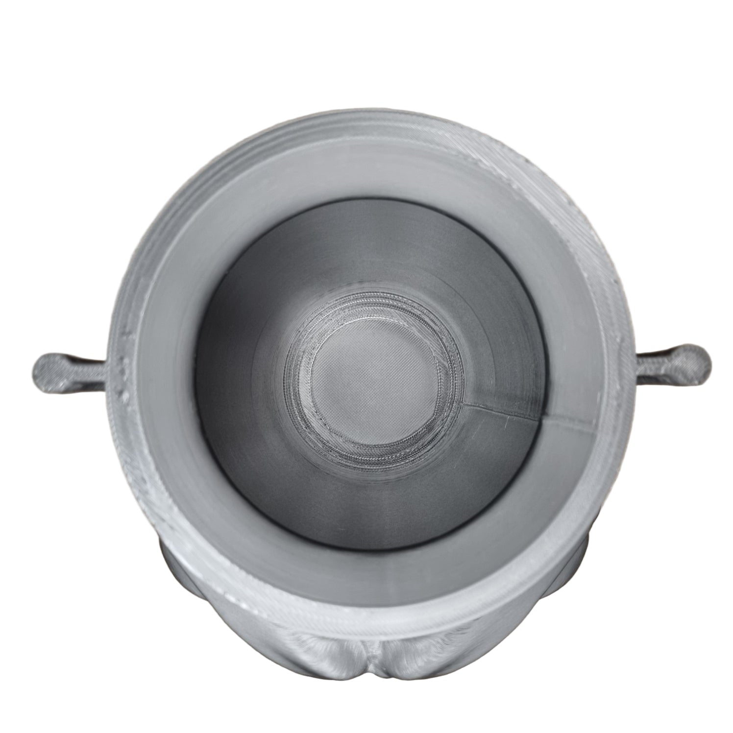 black  and white halloween pot with scary face. sweet holder