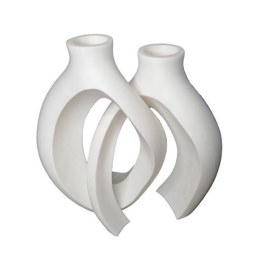 White abstract modern style vase 