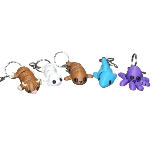 fleximal Animal keyrings group shot