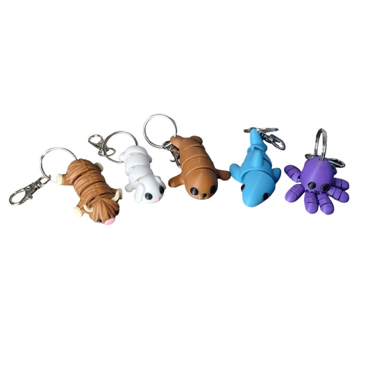 fleximal Animal keyrings group birdseye shot