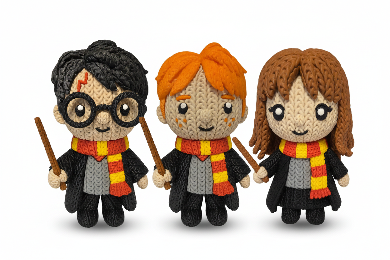 Harry Potter Trio on White Background