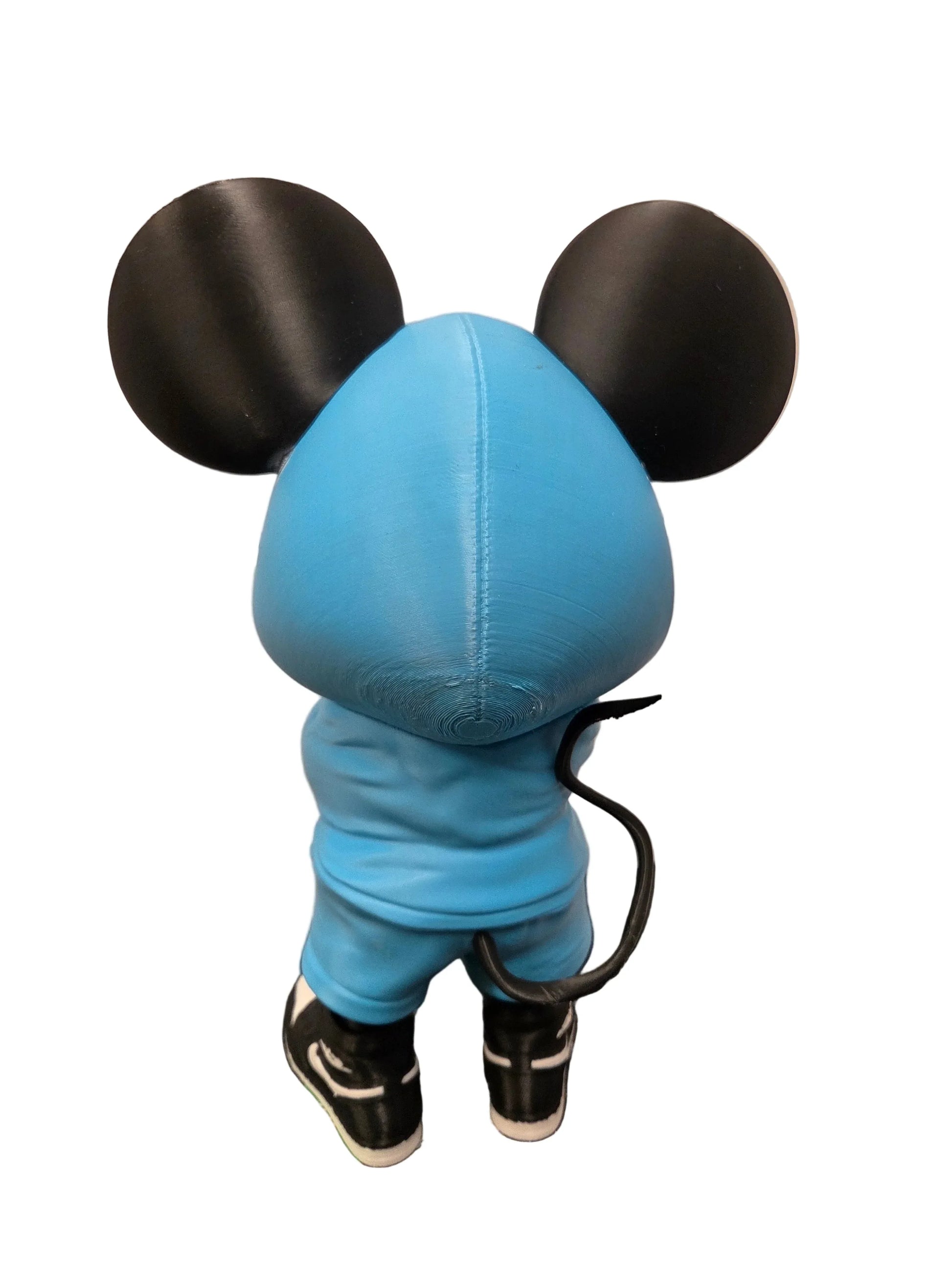 Urban Streetwear Mickey Mouse 3D Printed Figure - Blue Hoodie Angry Pose 28cm - TailoredPrints