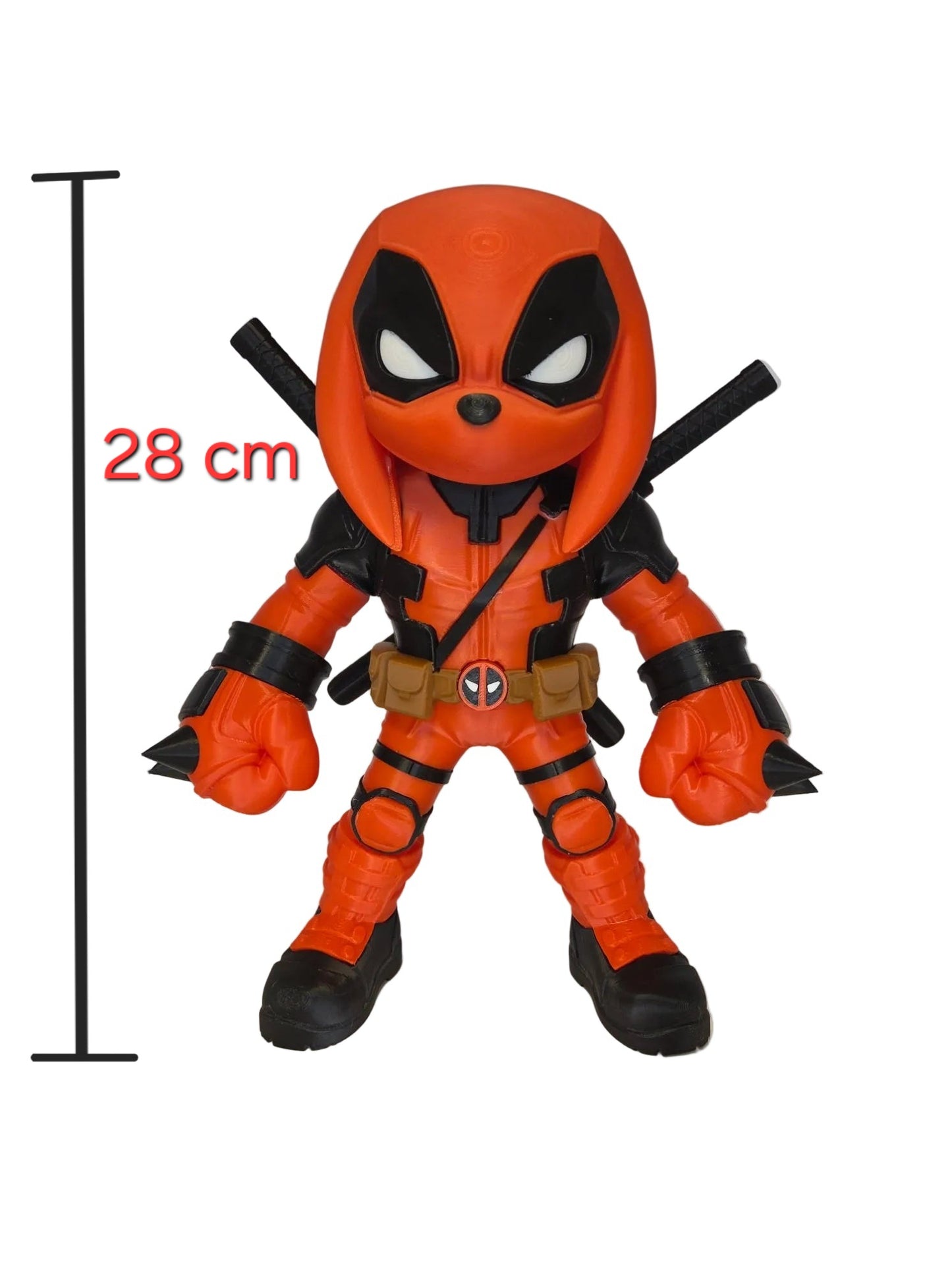 Knuckles x Deadpool Mashup 3D Printed Figure - 28cm Sonic x Marvel Collectible Statue
